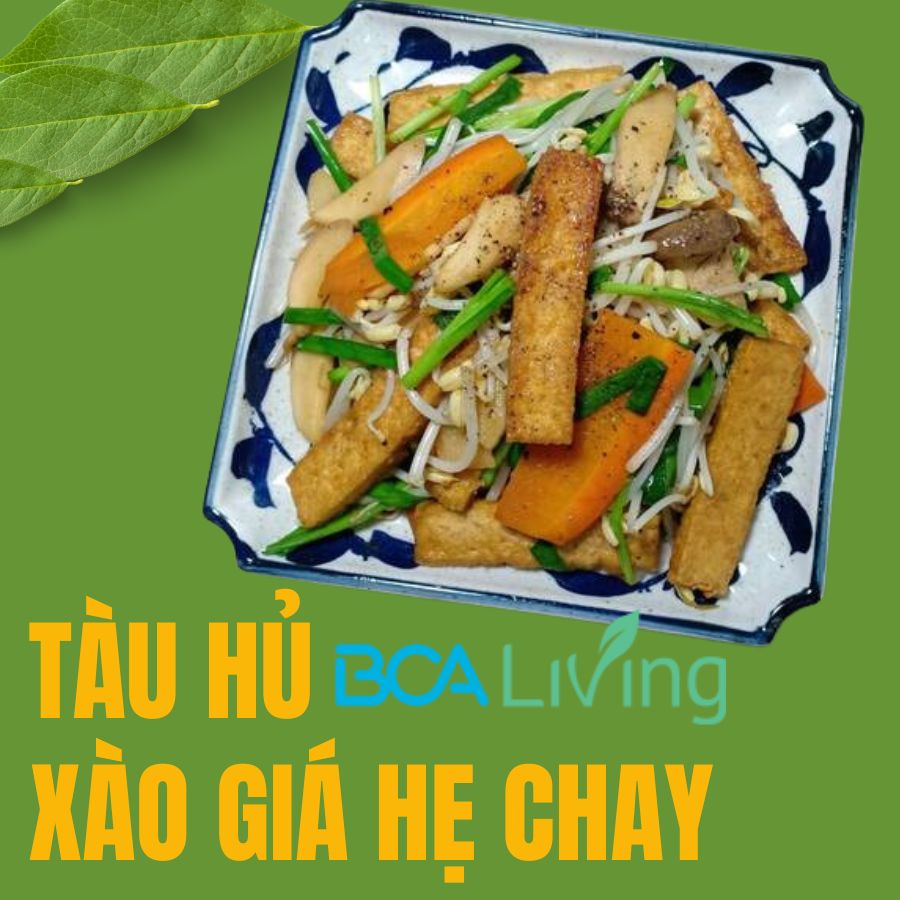 Hướng dẫn làm món tàu hủ xào giá hẹ chay