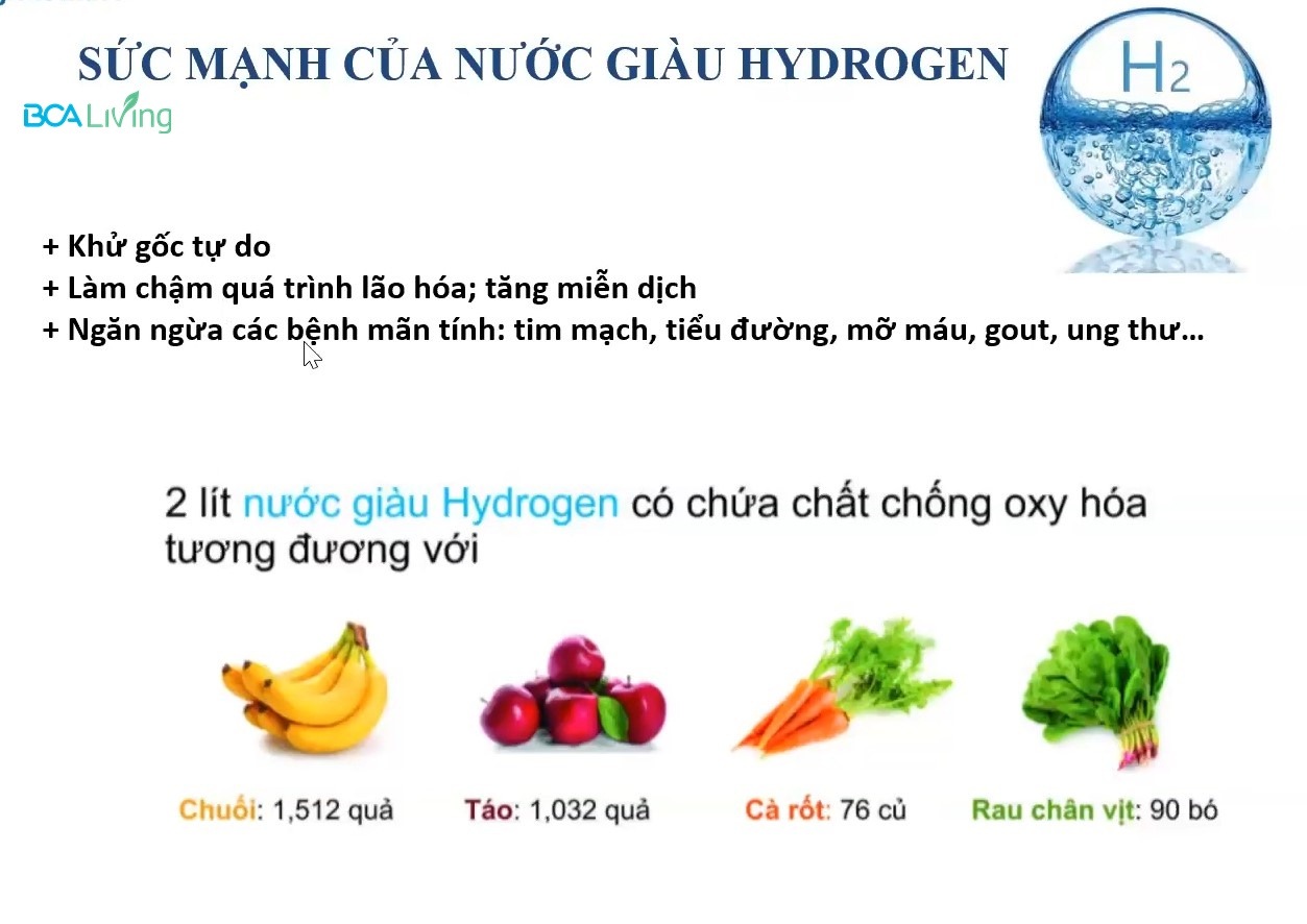 công dụng của nước giàu hydrogen