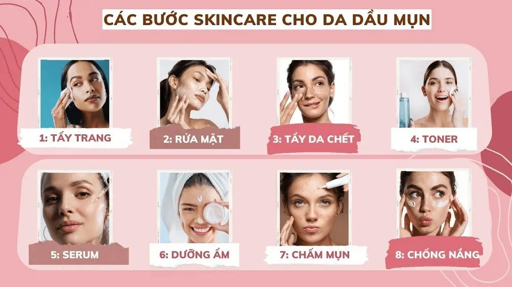 Qui trình chăm sóc da mụn hiệu quả