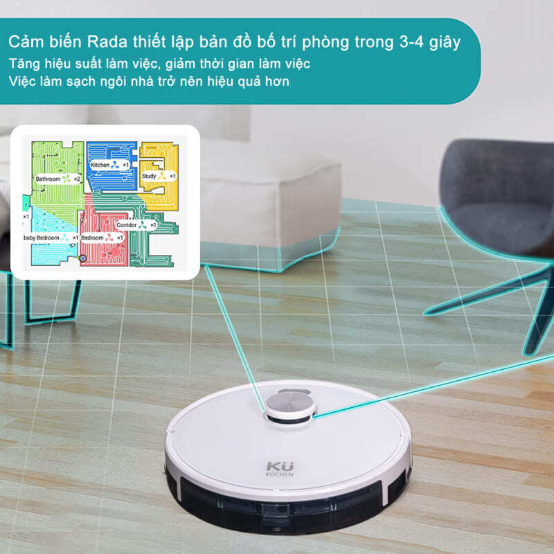 Robot hút bụi lau nhà Kuchen của Đức