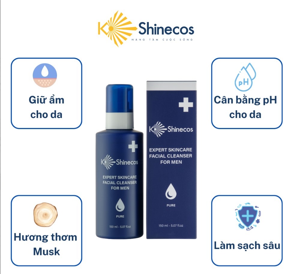 Sữa rửa mặt dịu nhẹ cho Nam K Shinecos Expert Skincare Facial Cleanser For Men